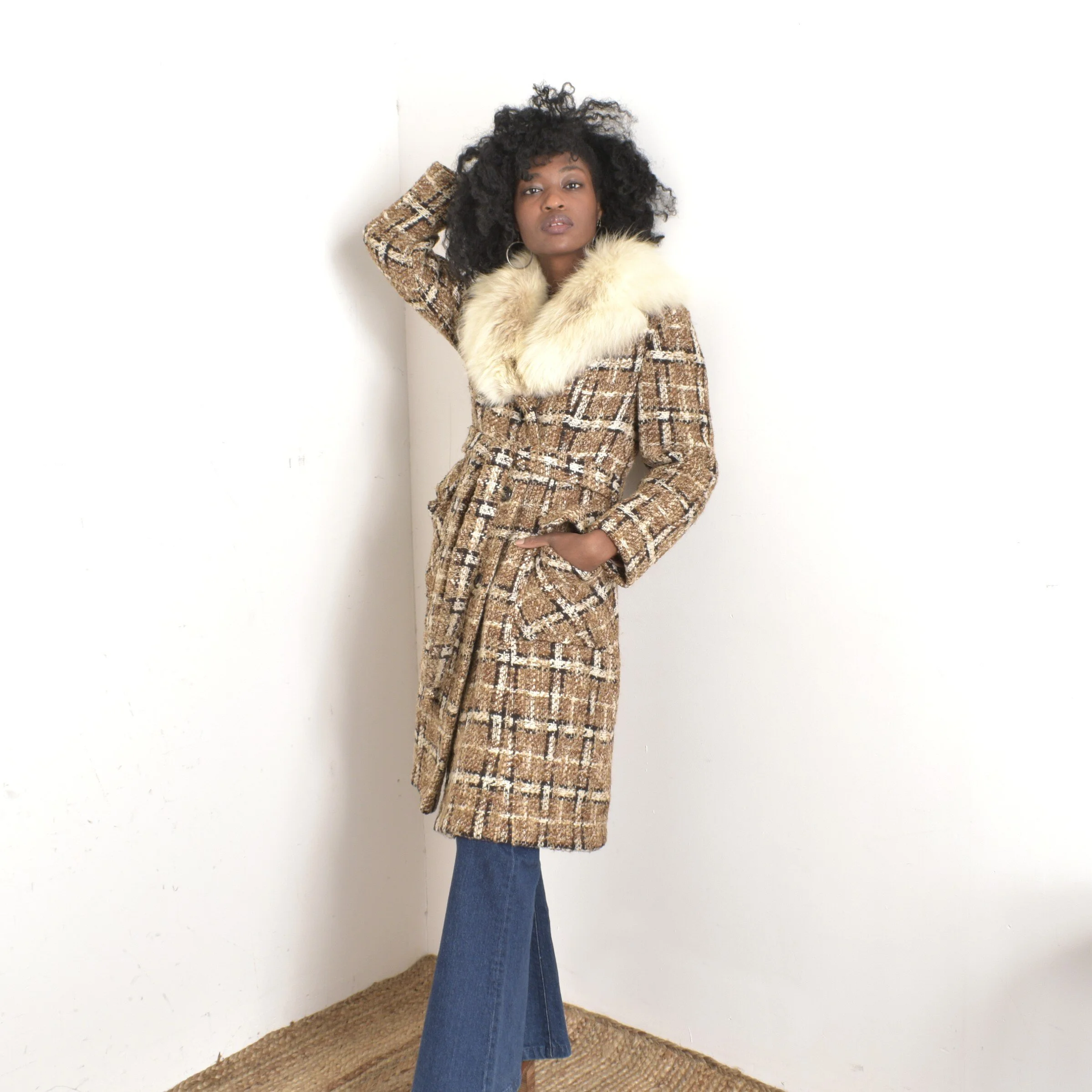 1960s Navy Wool Double Cape Coat-S/M/L — La Poubelle Vintage
